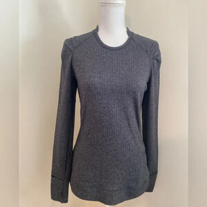 Lululemon Think Fast Pullover Long Sleeve Top in Heathered Grey Size 8